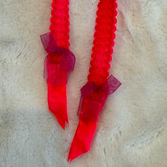 New! For Love and Lemons Zinnia Red Floral Garter Belt Neon 31667 - Picture 7 of 12